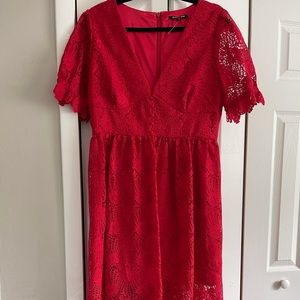 Red Lace Midi Gianni Bini Dress